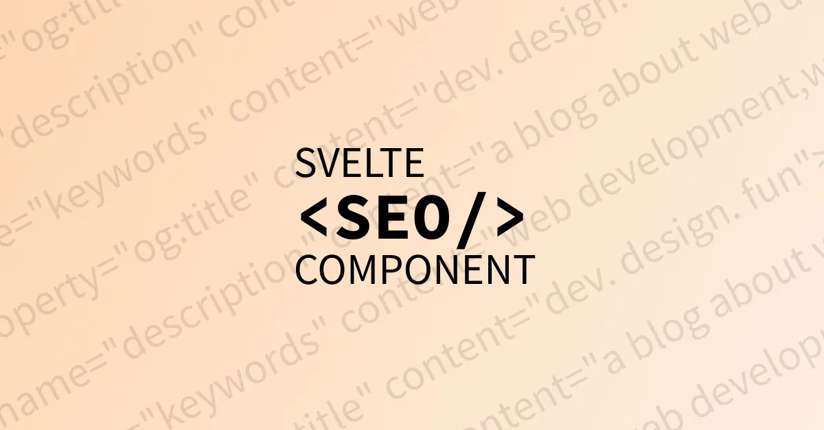 cover image of SEO Component for Svelte